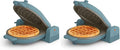 bella Flip-n-Store Waffle Maker,EverGood™ Ceramic Nonstick Coating,Fits-anywhere™ Kitchenware,Power Indicator Light & Touch Handle,7” Wide & 1" Deep Plates,1000 Watt,Surf,(Pack of 2)