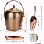 Ice Bucket with Lid, Scoop, IceTong,Stainless Steel Double-Wall Wine Ice Buckets for Parties,Beer and Wine Bucket,Bucket for Ice Chilling Champagne,2L