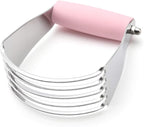 Spring Chef Medium Size Dough Blender For Baking, Stainless Steel Dough Cutter Tool, Manual Pastry Cutter Tool with Sharp & Thick Blades, Dishwasher Safe Pastry Blender for Easy Mixing - Pink Lemonade