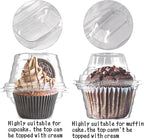 NPLUX 100 Pack Individual Cupcake Containers Plastic Cupcake Boxes Cupcake Holders Stackable Deep Dome Cupcake Carrier
