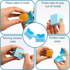 Cylinder Cake Pop Mold, Plastic Cake Pop Circle Maker Funny Baking Mold for DIY Crafts Birthday Party Wedding Desserts (Blue)