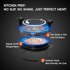 XL Chicken Shredder, Large Pro Meat Shredder Tool Twist with Ergonomic Handle, Strong Non-Slip Base, Dishwasher Safe, Kitchen Chicken Grinder for Ground Food, Vegetables, Black