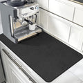 Findosom Dish Drying Mat, 17"x 32" Super Absorbent & Hide Stain Coffee Mat, Cuttable Drying Mat for Kitchen Counter, Coffee Bar Accessories, Under Dish Rack, Coffee Maker, Espresso Machine, Black-2