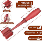Upgrade Meat Chopper, Heat Resistant Meat Masher for Hamburger Meat, Ground Beef Smasher, Nylon Hamburger Chopper Utensil, Ground Non Stick Mix Chopper, Mix and Chop, Potato Masher Tool（Red）