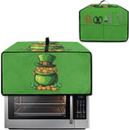 Clover Top Hat Gold Lucky Coin Print Toaster Oven Cover for St. Patrick's Day Decor, Microwave Cover for Kitchen Countertop Appliance Dust Protector Decorative Oven Accessories, Green, M