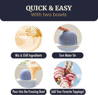 Americana by Elite Pint Perfect™ EIM1205DB Ice Cream Maker, 2 x 1 Pint Capacity Dual Freezing Mugs, Frozen Yogurt, Sorbet, Gelato, Recipes, Periwinkle