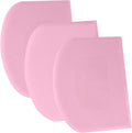 SURDOCA Dough Scraper Bench Scraper - 3P 11.8x7.3" Plastic Flexible Bowl Scraper, Sharp Edge & Angles Cake Scraper. Non-Slip Bakeware Decorating Tools Sculpting & Modeling Tools - Pure Pink
