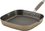 Anolon Advanced Home Hard Anodized Nonstick Deep Square Griddle Pan/Grill, 11 Inch, Bronze