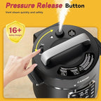 Electric Pressure Cooker 6 Qt, 9 Functions Programmable Instant Pot with IMD Touchscreen, Rice Cook, Slow Cook, Steam, Sauté, Warm, 16+ Safety Features, 1000W Black