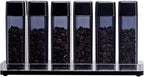 Normcore Single Dose Coffee Bean Storage Containers - 12 Tubes Espresso Bean Cellars with Stand & Hopper - One-Way Exhaust Valve - Capacity 25-28g - Lt Smoke Grey