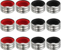 PATIKIL 12 Pcs Wine Bottle Collars, Stainless Steel & Velvet Felt Bottle Drip Ring Anti-overflow Wine Drip Catcher Accessories for Kitchen Bar Party Beverage, Black/Red (Ordinary&Flannel)
