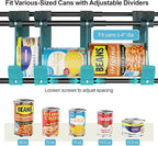 iSPECLE Expandable Can Storage Organizer Pantry, 2 Pack Large Capacity 80 Cans Pantry Organizers and Storage, Auto Rolling Dispenser & Stackable Holder for Deep Pantry Shelves, Black