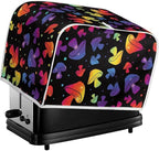 JEOCODY Colorful Mushroom Toaster Fabric Quilted 2 Slice Toaster Appliance Dust-proof Cover for Kitchen Small Appliance Dust Cover and Fingerprint Protection