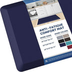 KitchenClouds Kitchen Mat Cushioned Anti Fatigue Rug 20"x32" Water Resistant, Non Slip, Standing and Comfort Desk/Floor Mats for House Sink Office (Blue)