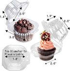NPLUX 100 Pack Individual Cupcake Containers Plastic Cupcake Boxes Cupcake Holders Stackable Deep Dome Cupcake Carrier