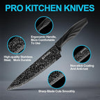Knife Set, 6 Pieces Kitchen Knives Set with Anti-Rust Coating & Ergonomic Handles, Lightweight, Dishwasher Safe stainless steel Knife, Gift for Kitchen Enthusiasts, Family Chef(Phoenix Tail)