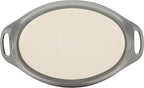 Rachael Ray Solid Glaze Ceramics Bakeware / Baking Pan, Oval - 2.5 Quart, Gray