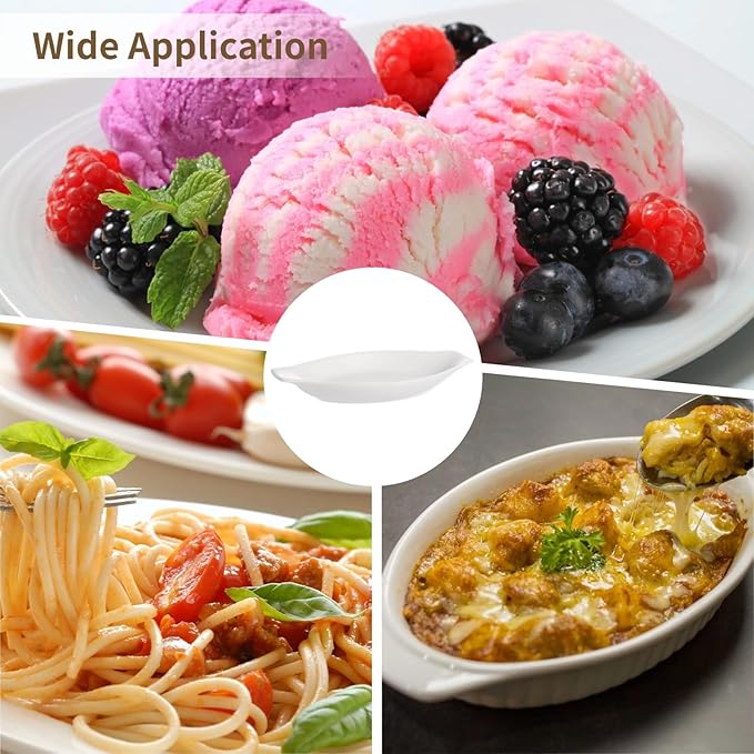 4 Pcs Oval Au Gratin Baking Dishes, Ceramic Banana Split Dish Boats, 8 X 4 In Oval Oven & Microwave Safe Serving Dishes, Mini Casserole Dishes With Handles, Easy To Clean And Stackable