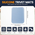 Silicone Trivet Mats 4 Heat Resistant Pot Holders Multipurpose Non-Slip Hot Pads for Kitchen Potholders, Drying mat, Jar Opener, Spoon Holder, Coaster.(Bamboo Moon)