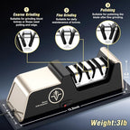 VIDOME Professional Electric Knife Sharpener with 100% Diamond Abrasives, 3-Stage Precision Angle Guides, Champagne Gold, for Kitchen Straight Edge and Ceramic Knives