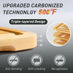 Bamboo Cutting Board Set Non Slip Feet with Holder Over Sink Tablas Para Picar Cocina Tabua Madeira Corte Carne Bambu Alimentos Cortar Madera Juego Regalos Cumpleaños Navidad Mujer Mama Abuela Papa