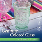 Yungala Green Highball Glasses Set of 6 Tall Drinking Glasses 10 oz