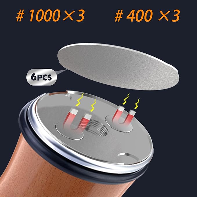 Knife Sharpener Tool Rolling Knife Sharpener Kit, Diamond, Ceramic Disc Sharpeners Are Used, 15°&20° Magnetic Inclination Angles Making Sharpening Easier, ideal gift Thanksgiving,Christmas (MP)