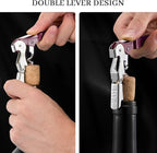 HYZ 2-Pack Wine Opener Waiter Corkscrew, Professional Wine Key for Servers, Bartender with Foil Cutter, Manual Wine Bottle Opener Double Hinged (Burgundy)