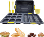 Silicone Bread Loaf Pan Set, Nonstick Loaf Pan & Heat Resistant Baguette Bread Pan, Bread Mold for Baking, French Bread Baking Pan, Bread Pans for Homemade Bread, Sub Loaf Pans for Baking Bread