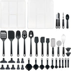 36-Piece Kitchen Gadget Set with Cooking Utensils & Drawer Organizer, Non-Stick Safe Tools for Everyday Cooking, Complete Kitchen Essentials