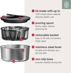 Zyliss Swift Dry Salad Spinner - Fruit Cleaner & Lettuce Spinner with Push Pump - Non-Slip Bowl - Dishwasher Safe - Large