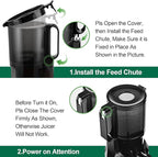 Cold Press Juicer Machines,Fretta Juicer Machines with PCTG Material from the USA,5.3" Extra Large Feed Chute Fit Whole Fruits & Vegetables,Truly BPA-Free,Easy to Clean(Grey, 1.8L)