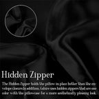Mulberry Silk Pillow Cases Set of 2, Both Sides Real Silk Pillowcase for Hair and Skin Prevent Acne Pillowcase Organic Silk Pillowcase 2 Pack with Hidden Zipper, Black, Standard (20"×26")