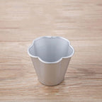 6 Pcs Popover Pan, Aluminium Pudding Tin Cup Baking Maker, Individual Muffin Chocolate Molten Brownie Tumbler Raspberry Souffle Cupcake Pudding Mould - Five-Petaled Flower Shape 3"x 2.4"