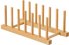 HBlife Bamboo Dish Plate Bowl Cup Book Pot Lid Cutting Board Drying Rack Stand Drainer Storage Holder Organizer Kitchen Cabinet（Keep Dry）