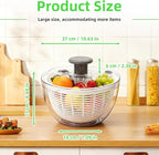 Salad Spinner, Lettuce Spinner with Push-Button Lid and Non-Slip Base, Vegetable & Fruit Washer Bowl, Efficient Spin Dryer and Strainer for Salad Greens and Fruits (6.3QT)
