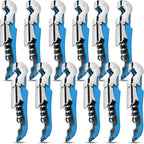 12 Pieces wine key wine opener Professional Waiter Corkscrews Stainless bottle opener Fold Serrated Foil Cutter Key for Family, Company Party,Bars,Restaurants(blue)