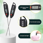 Copkim 12 Set Waterproof Food Thermometer for Water, Liquid, Candle and Cooking Digital Meat Thermometer with Long Probe Instant Read for Kitchen BBQ Grill Candy (Black)
