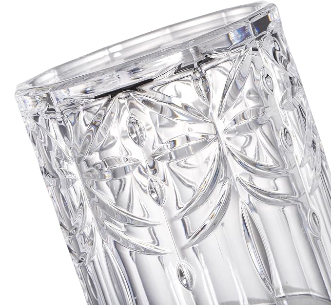 Eorbow 6 Pack Plastic Water Tumblers, 14 OZ Unbreakable Acrylic Whiskey Drinking Glasses, BPA-Free Clear Wine Cup, Shatterproof Drinkware Barware for Juice, Cocktail