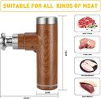 Electric Meat Tenderizer Tool, Cordless Kitchen Tenderizer, Stainless Steel Mallet, Brown (N-08)