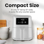 CHEFMAN 2 Qt Mini Air Fryer – Digital Space-Saving Compact Air Fryer with Nonstick and Dishwasher Safe Basket, Quick & Easy Meals in Minutes, Features Digital Timer and Shake Reminder – White