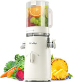 Juicer Machines, 2-in-1 Cold Press Juicer for Juice & Sorbet, suit for Vegetable and Fruit with 5-Inch Wide Chute, Powerful Masticating/High-Yield High Nutrients/Rev Mode/Easier Clean (White)