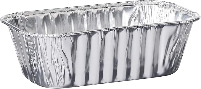 Plasticpro [1 Lb 50 Pack] Disposable Loaf Pans Aluminum Tin Foil Meal Prep Bakeware - Cookware Perfect for Baking Cakes, Bread, Meatloaf, Lasagna 1 Pound 6'' X 3.75'' X 2''