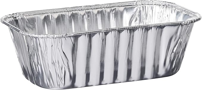PLASTICPRO [1 Lb 10 Pack Disposable Loaf Pans Aluminum Tin Foil Meal Prep Bakeware - Cookware Perfect for Baking Cakes, Bread, Meatloaf, Lasagna 1 Pound 6'' X 3.75'' X 2''