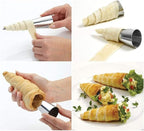 Joyeee 20Pcs Large Conical Cream Horn Molds, Stainless Steel, 5-inch