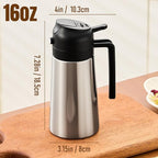 PARACITY Oil Dispenser Bottle with Stainless Steel Shell & Ceramic Sprayed Interior, 2 in 1 Olive Oil Sprayer and Dispenser, Oil Spray Bottle for Cooking, Kitchen, BBQ, Air Fryer, Salad, Baking(Black)