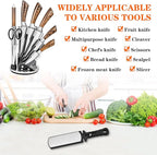Diamond Sharpening Stone,400/1000 Grit Handheld Double-Sided Diamond Sharpener 5 in 1 Honeycomb Surface Knife Sharpener Plate Whetstone with Ceramic & Tungsten Steel Scissor Slot,Black