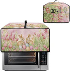 Easter Egg Bunny Tulip Print Toaster Oven Cover for Easter Decor, Dust-proof Case for Air Fryer, Heat-resistant Kitchen Countertop Appliance Protector, (Medium-16.1*19.71*10 inches)