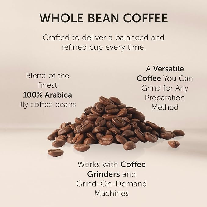 illy Whole Bean Coffee - Perfectly Roasted – Guatemala Dark Roast - with Notes of Chocolate – Complex & Balanced - 100% Arabica Beans - No Preservatives – 8.8 Ounce