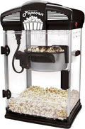 West Bend Stir Crazy Movie Theater Popcorn Popper, Gourmet Popcorn Maker Machine with Nonstick Popcorn Kettle, Measuring Tool and Popcorn Scoop for Popcorn Machine, 4 Qt., Black
